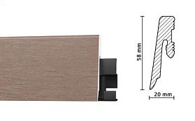 Напольный плинтус влагостойкий Arbiton Fado 2400х58х20мм 12 Dark Oak (со структурой дерева), 1 м.п.